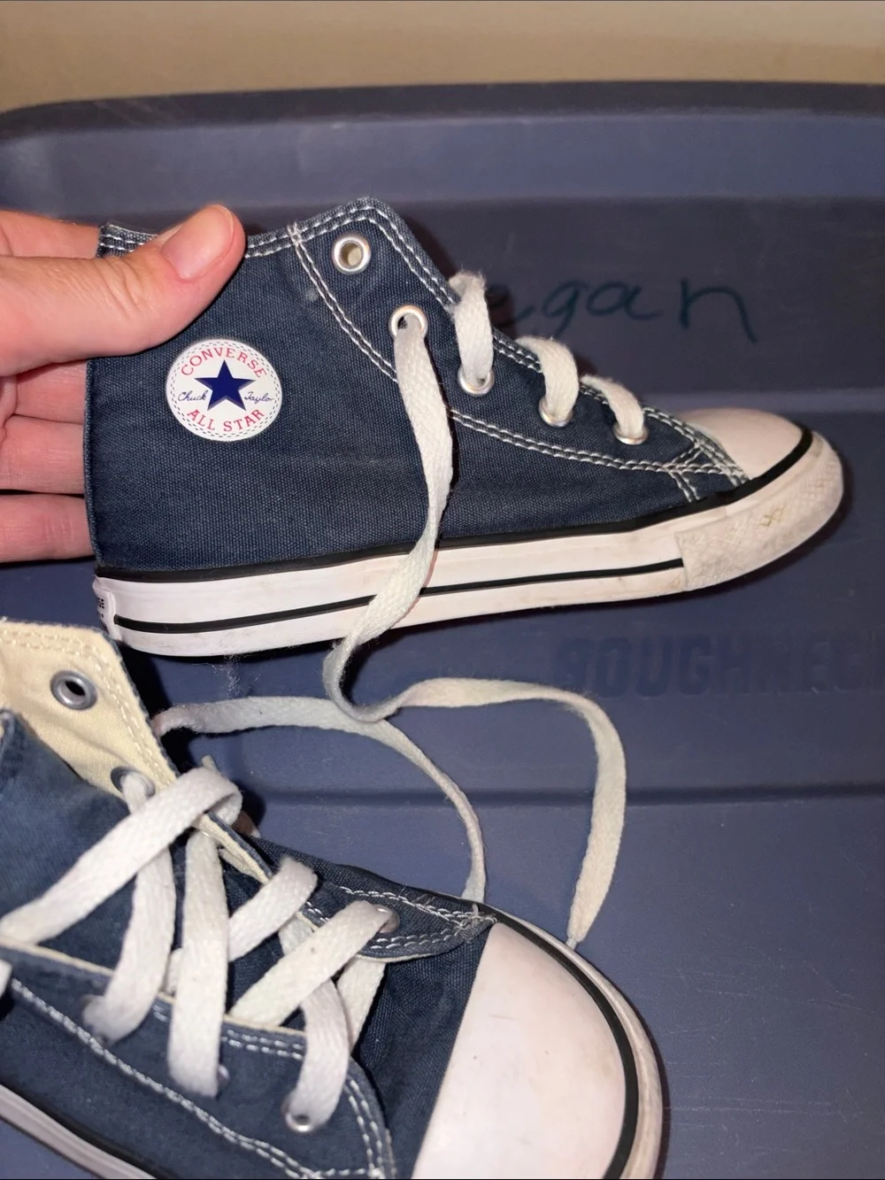 Converse Kids Navy High-Top Canvas Sneakers with White Trim